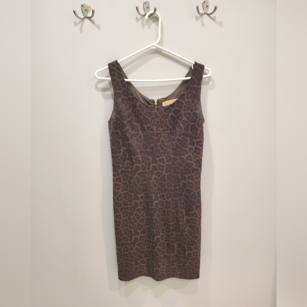 Michael Michael Kors Women Leopard Print Sleeveless Shift Dress Size 2